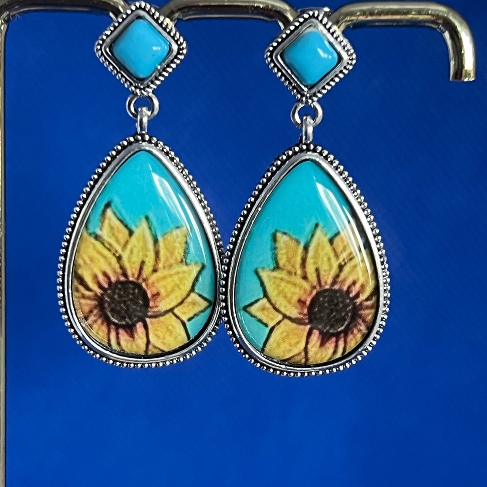 Sunflower Drop Earrings